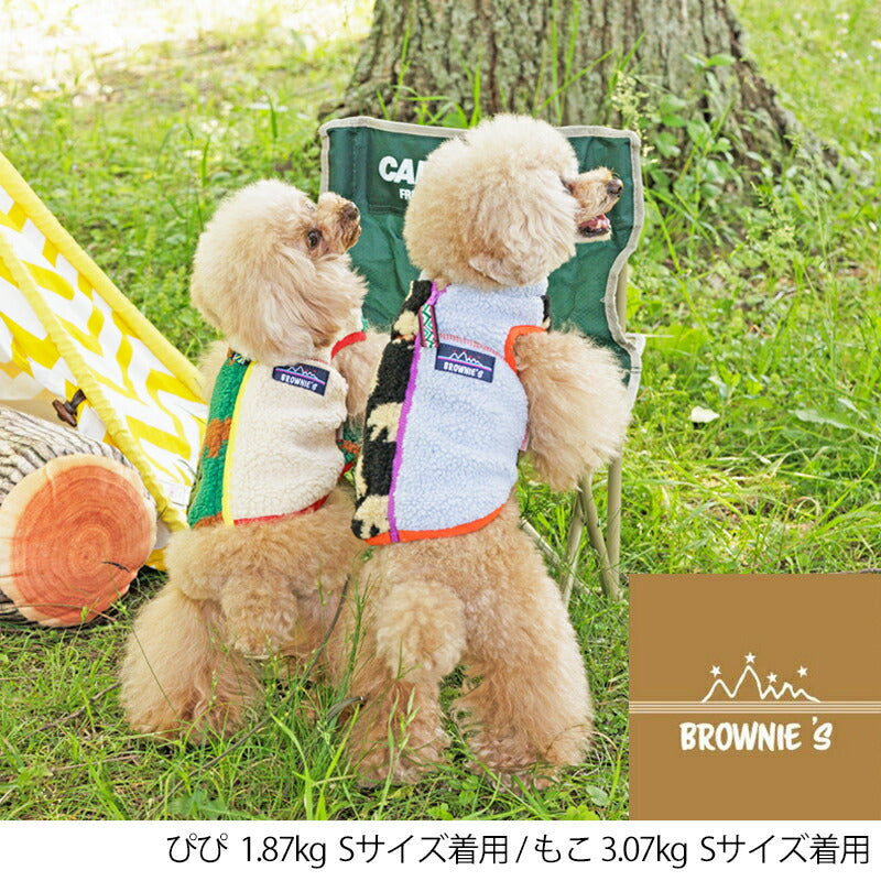 クマ柄もこもこベスト S/M/L/XL/XXL BROWNIE'S-ブラウニーズ- 犬服 ドッグウェア トイプードル チワワ ポメラニアン BR22AW br162700-1