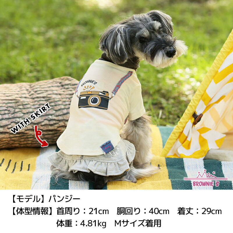 カメラTシャツ S/M/L/XL/XXL BROWNIE'S-ブラウニーズ- 犬服 ドッグウェア トイプードル チワワ ポメラニアン BR23SS br231728-1