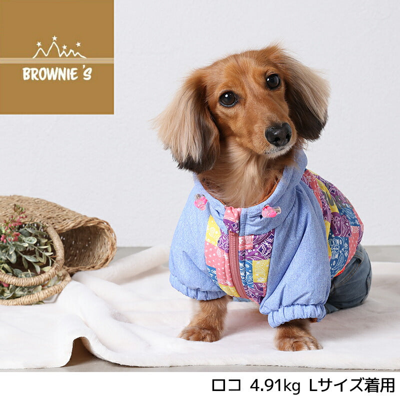 パッチワーク柄レインアウター S/M/L/XL/XXL BROWNIE'S-ブラウニーズ- 犬服 ドッグウェア 小型犬 BR23AW br231740-1