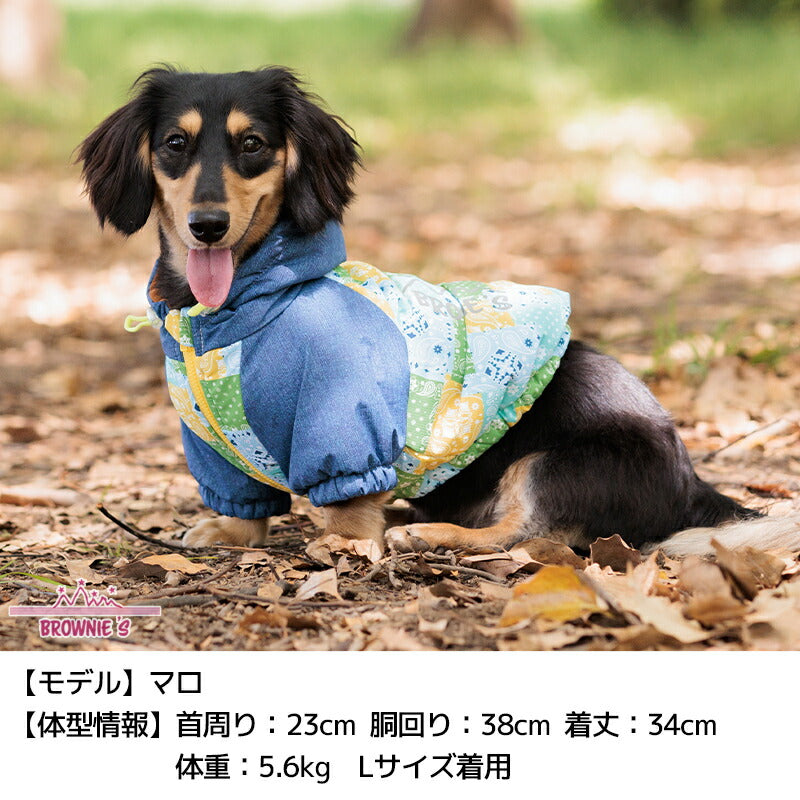 パッチワーク柄レインアウター S/M/L/XL/XXL BROWNIE'S-ブラウニーズ- 犬服 ドッグウェア 小型犬 BR23AW br231740-1