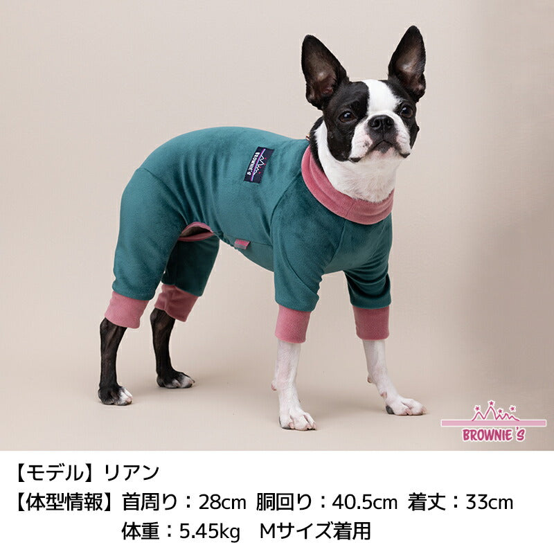 ベロアツートンロンパース S/M/L/XL/XXL BROWNIE'S-ブラウニーズ- 犬服 ドッグウェア 小型犬 BR23AW br231741-1