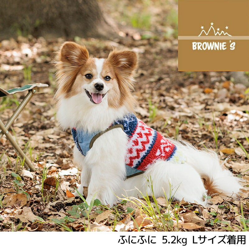 バイカラーボアデニムベスト S/M/L/XL/XXL BROWNIE'S-ブラウニーズ- 犬服 ドッグウェア 小型犬 BR23AW br231742-1