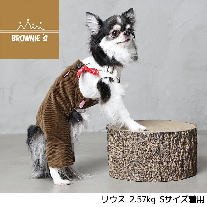 重ね着コーデュロイロンパース S/M/L/XL/XXL BROWNIE'S-ブラウニーズ- 犬服 ドッグウェア 小型犬 BR23AW br231747-1