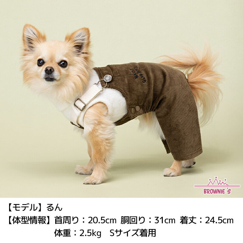 重ね着コーデュロイロンパース S/M/L/XL/XXL BROWNIE'S-ブラウニーズ- 犬服 ドッグウェア 小型犬 BR23AW br231747-1
