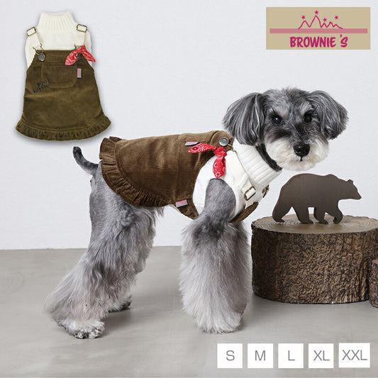 重ね着コーデュロイワンピ S/M/L/XL/XXL BROWNIE'S-ブラウニーズ- 犬服 ドッグウェア 小型犬 BR23AW br231748-1