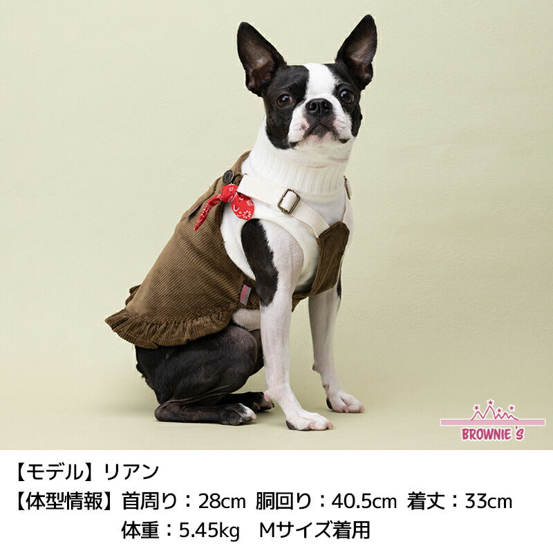 重ね着コーデュロイワンピ S/M/L/XL/XXL BROWNIE'S-ブラウニーズ- 犬服 ドッグウェア 小型犬 BR23AW br231748-1