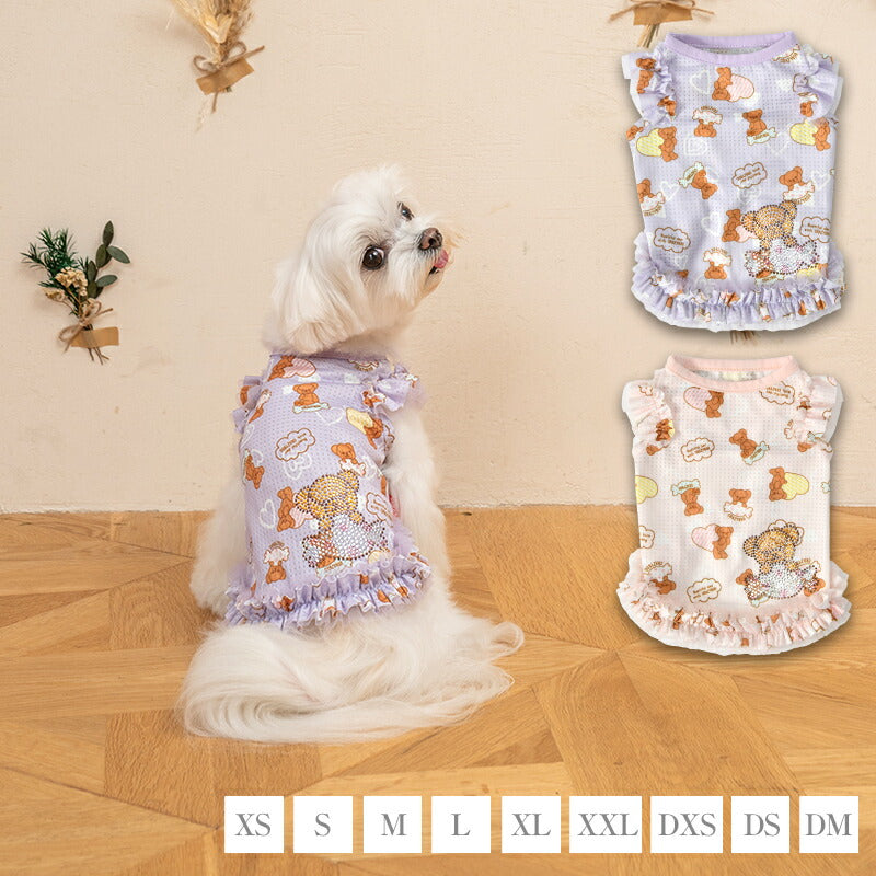 フリフリメッシュタンク XS/S/M/L/XL/XXL/DXS/DS/DM CRAZYBOO -クレイジーブー- 犬服 ドッグウェア CB24SS cb241057-1