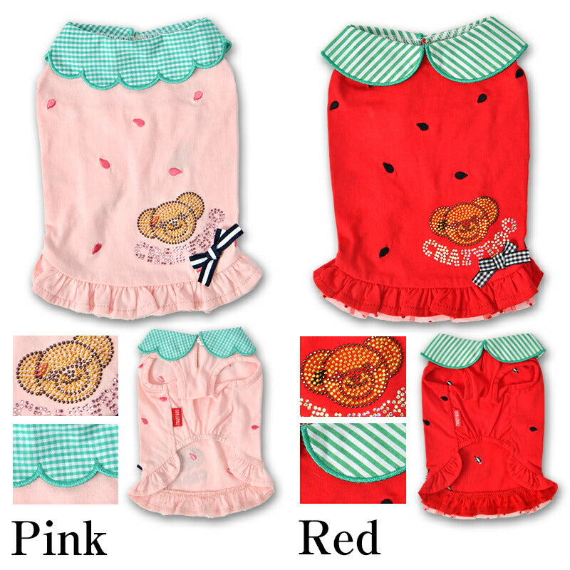 襟付きフルーツタンク XS/S/M/L/XL/XXL/DXS/DS/DM CRAZYBOO -クレイジーブー- 犬服 ドッグウェア CB24SS cb241058-1