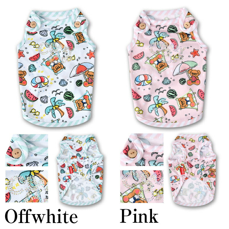サマープリントメッシュタンク XS/S/M/L/XL/XXL/DXS/DS/DM CRAZYBOO -クレイジーブー- 犬服 ドッグウェア CB24SS cb241062-1
