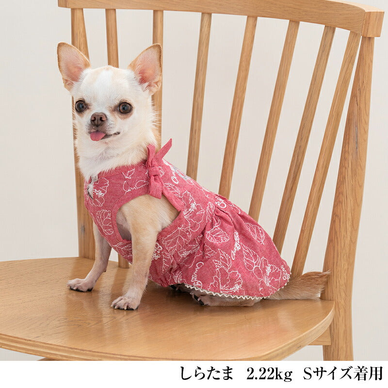 刺繍リボンワンピ XS/S/M/L/XL CRAZYBOO -クレイジーブー- 犬服 ドッグウェア CB24SS cb241066-1