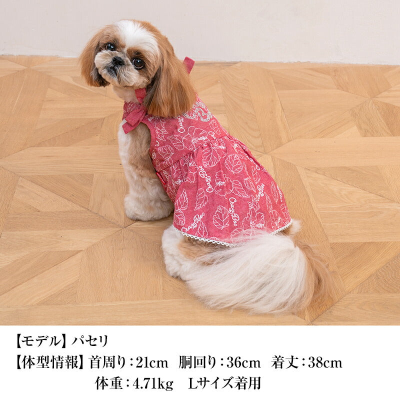 刺繍リボンワンピ XS/S/M/L/XL CRAZYBOO -クレイジーブー- 犬服 ドッグウェア CB24SS cb241066-1