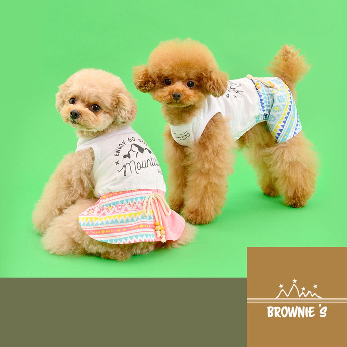 マウンテンロンパース・ワンピース 犬服 ドッグウェア S/M/L/2L(XL)/3L(XXL) ワンボヤージュ ブラウニーズ トイプードル チワワ ダックス br143579-1