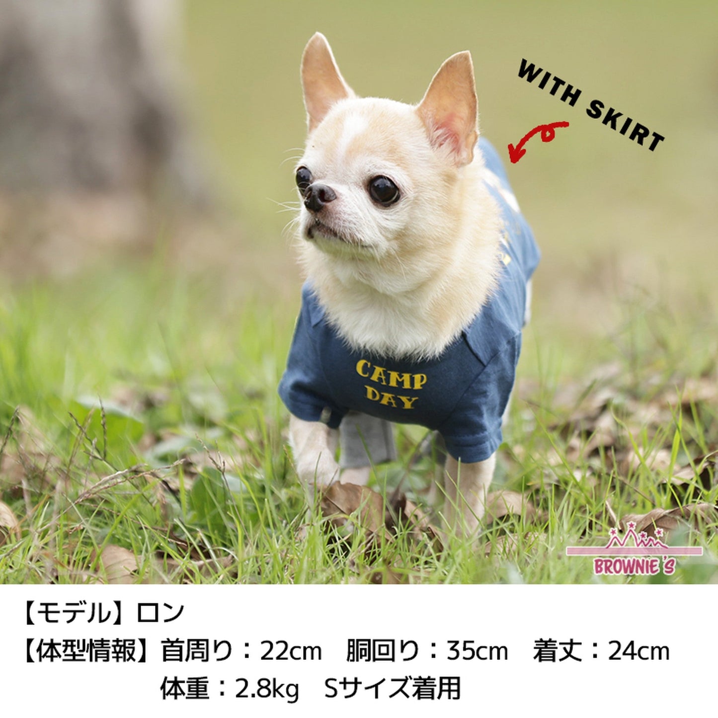 川でキャンプTシャツ S/M/L/2L/3L BROWNIE'S-ブラウニーズ- 犬服 ドッグウェア トイプードル チワワ ポメラニアン br151621-1 BR21SS