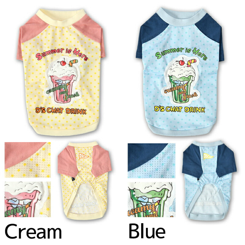 ソーダプリントTシャツ XS/S/M/L/XL/XXL/DXS/DS/DM/DL/FBS/FBM/FBL D's Chat-ディーズチャット- 犬服 小型犬 ドッグウェア DS24SS ds241213-1