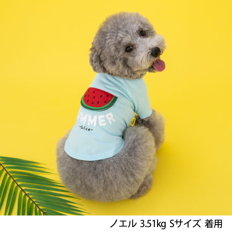 スイカめくりTシャツ S/M/L/XL Dulce-ドゥルチェ- 犬服 ドッグウェア トイプードル チワワ ポメラニアン DU23SS du231089-1