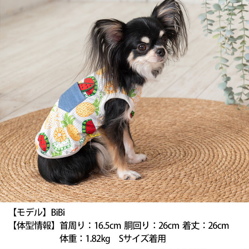 トロピカルメッシュタンク S/M/L/XL Dulce-ドゥルチェ- 犬服 ドッグウェア トイプードル チワワ ポメラニアン DU23SS du231093-1
