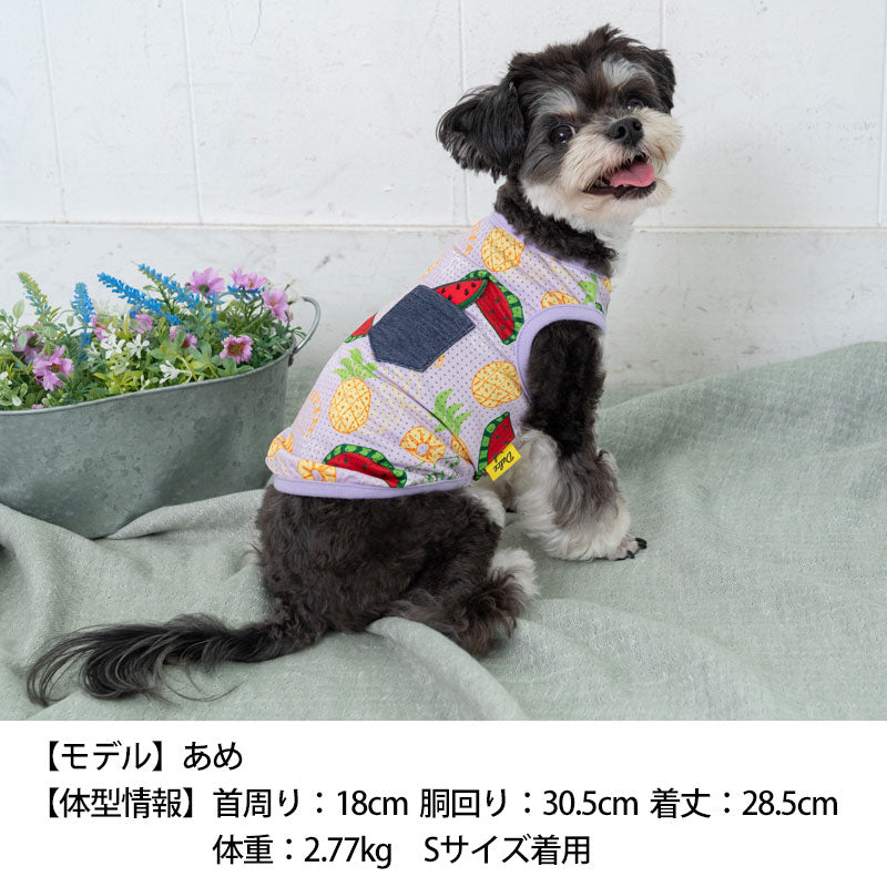 トロピカルメッシュタンク S/M/L/XL Dulce-ドゥルチェ- 犬服 ドッグウェア トイプードル チワワ ポメラニアン DU23SS du231093-1