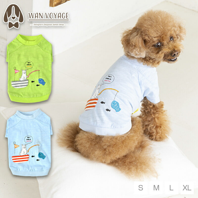 アルパカ魚釣りTシャツ S/M/L/XL Dulce-ドゥルチェ- 犬服 ドッグウェア DU24SS du241120-1