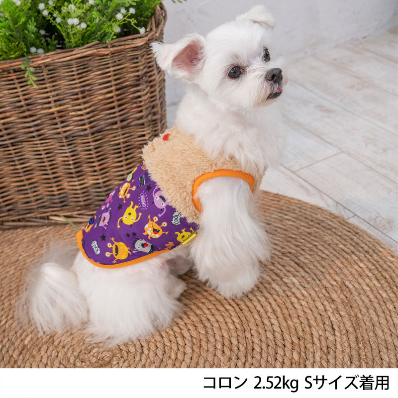モンスター柄切替コート S/M/L/XL Dulce-ドゥルチェ- 犬服 ドッグウェア トイプードル チワワ ポメラニアン DU22AW du162083-1