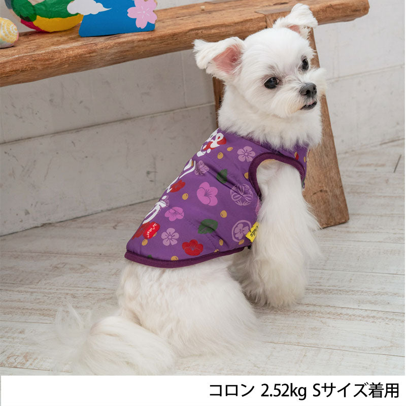 和柄裏ボアコート S/M/L/XL Dulce-ドゥルチェ- 犬服 ドッグウェア トイプードル チワワ ポメラニアン DU22AW du162084-1
