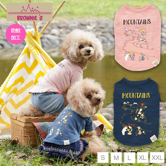 川でキャンプTシャツ S/M/L/2L/3L BROWNIE'S-ブラウニーズ- 犬服 ドッグウェア トイプードル チワワ ポメラニアン br151621-1 BR21SS