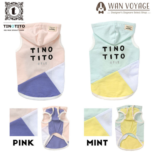 バイカラーメッシュパーカ 犬服 ドッグウェア XS/S/M/L/XL/XXL ワンボヤージュ TINOTITO ティノティート トイプードル チワワ ダックス tt142171-1