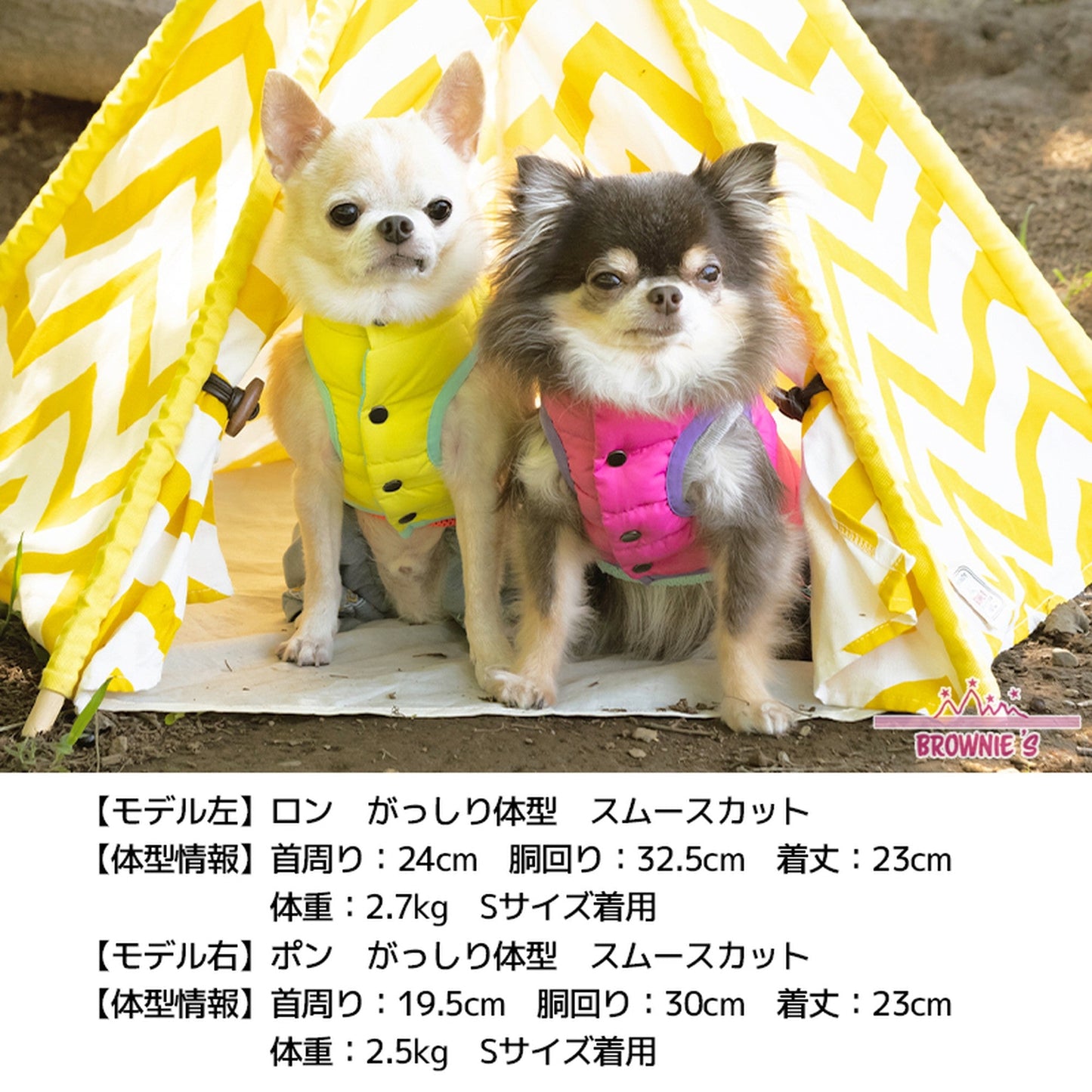 ポーチ付き中綿コート S/M/L/XL/XXL BROWNIE'S-ブラウニーズ- 犬服 ドッグウェア トイプードル チワワ ポメラニアン BR21AW br152651-1