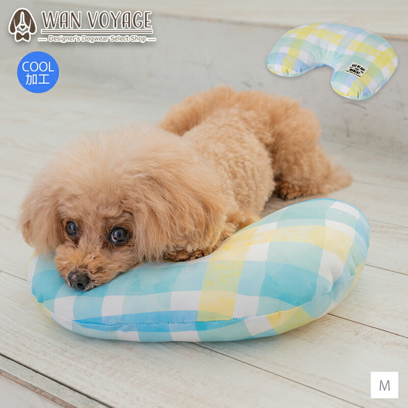 チェッククールピロー M Solgra-ソルグラ- 犬用 クールベッド アゴ置きまくら トイプードル チワワ ポメラニアン SO23SS so237228-1