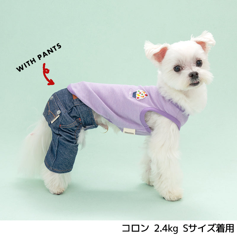 スイーツ刺繍タンク XS/S/M/L/XL/XXL TINOTITO -ティノティート- 犬服 ドッグウェア TT24SS tt241334-1