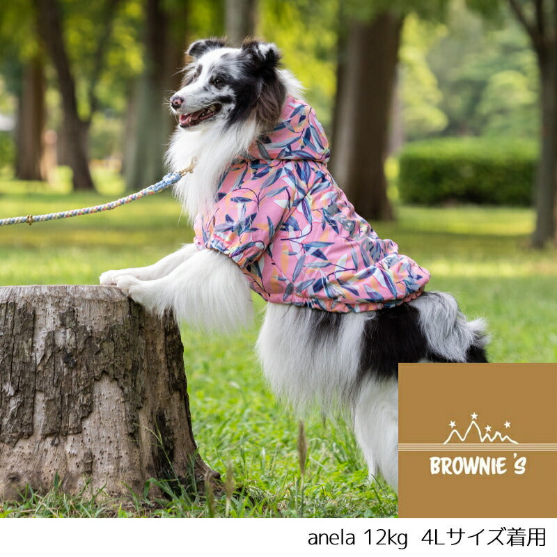 リーフ柄レインアウター S/M/L/XL/XXL/DXS/DS/DM/4L/5L/6L/OS/OM/OL BROWNIE'S-ブラウニーズ- 小型犬 大型犬 犬服 ドッグウェア BR22AW br162721-1