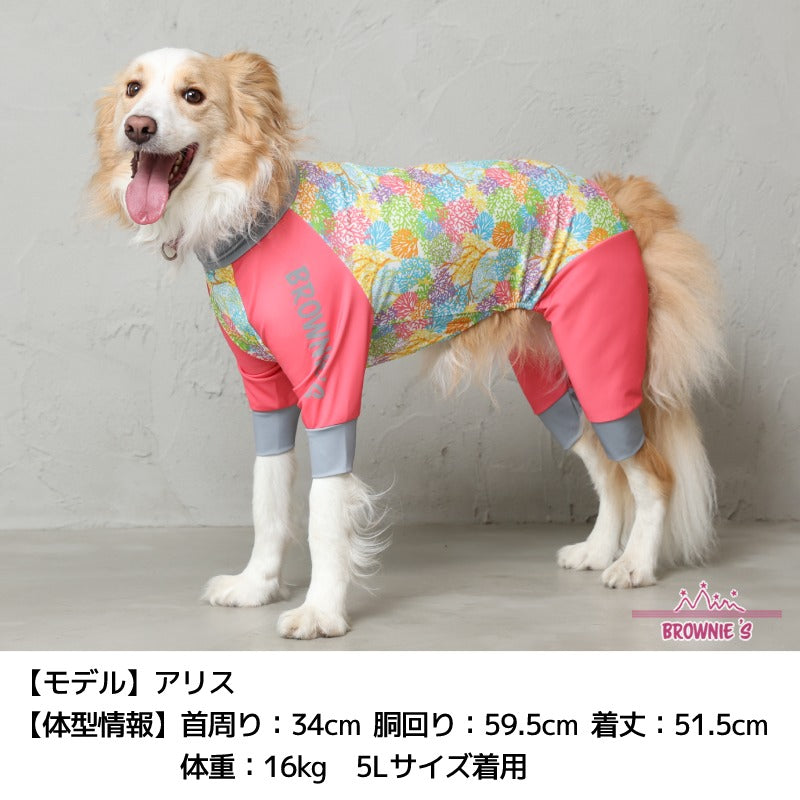 2023年モデル】アクティブロンパース ストレリチア柄 サンゴ柄 犬用