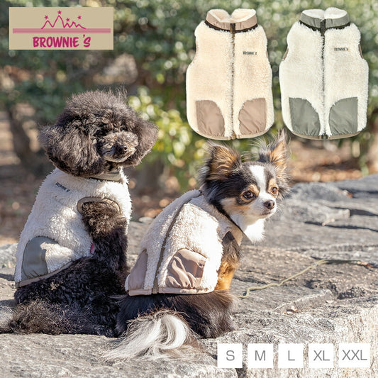 背開きボアベスト S/M/L/XL/XXL BROWNIE'S-ブラウニーズ- 犬服 ドッグウェア 小型犬 BR25AW br251800