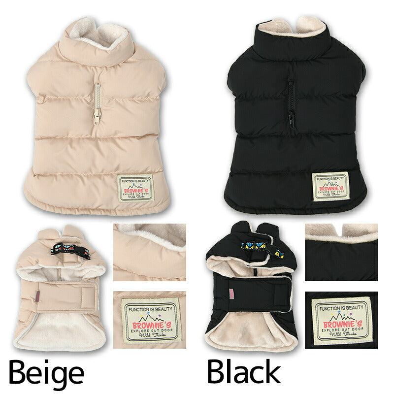 撥水マント型アウター S/M/L/XL/XXL BROWNIE'S-ブラウニーズ- 人工ダウン 中綿 暖かい 軽い 着脱簡単 犬服 ドッグウェア 小型犬 BR26AW br261848