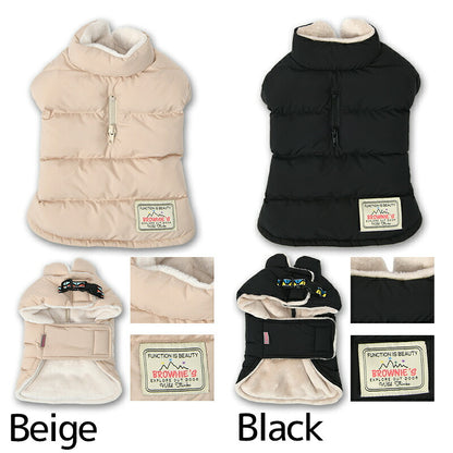 撥水マント型アウター S/M/L/XL/XXL BROWNIE'S-ブラウニーズ- 人工ダウン 中綿 暖かい 軽い 着脱簡単 犬服 ドッグウェア 小型犬 BR26AW br261848