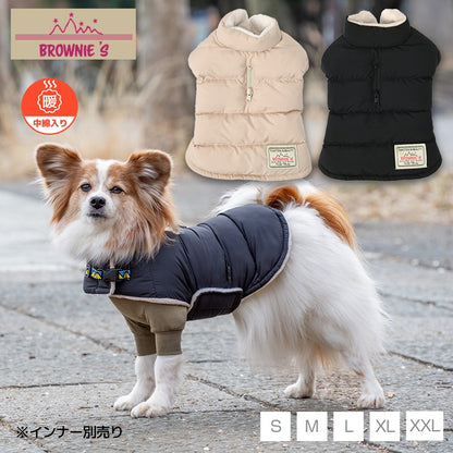 撥水マント型アウター S/M/L/XL/XXL BROWNIE'S-ブラウニーズ- 人工ダウン 中綿 暖かい 軽い 着脱簡単 犬服 ドッグウェア 小型犬 BR26AW br261848