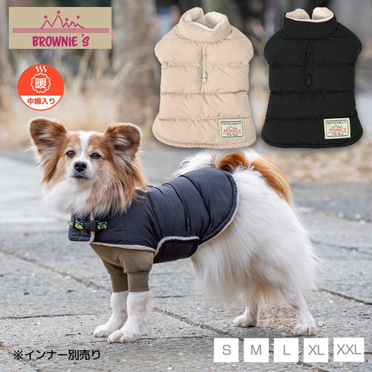 撥水マント型アウター S/M/L/XL/XXL BROWNIE'S-ブラウニーズ- 人工ダウン 中綿 暖かい 軽い 着脱簡単 犬服 ドッグウェア 小型犬 BR26AW br261848