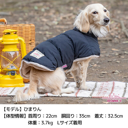 撥水マント型アウター S/M/L/XL/XXL BROWNIE'S-ブラウニーズ- 人工ダウン 中綿 暖かい 軽い 着脱簡単 犬服 ドッグウェア 小型犬 BR26AW br261848