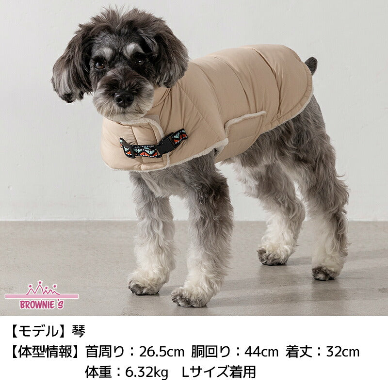 撥水マント型アウター S/M/L/XL/XXL BROWNIE'S-ブラウニーズ- 人工ダウン 中綿 暖かい 軽い 着脱簡単 犬服 ドッグウェア 小型犬 BR26AW br261848