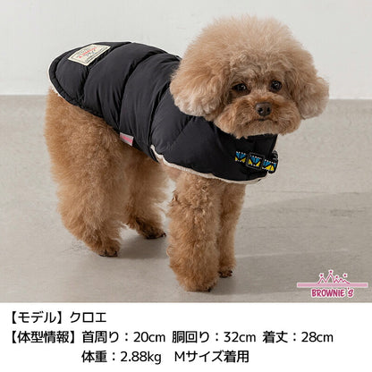 撥水マント型アウター S/M/L/XL/XXL BROWNIE'S-ブラウニーズ- 人工ダウン 中綿 暖かい 軽い 着脱簡単 犬服 ドッグウェア 小型犬 BR26AW br261848