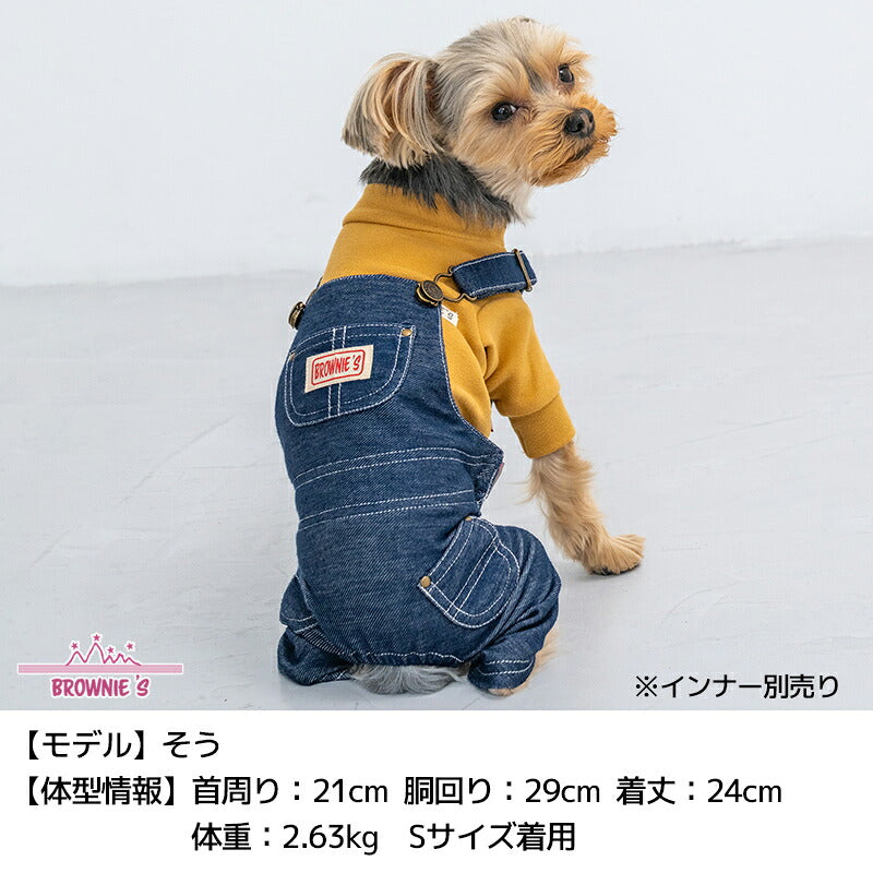 デニムオーバーオール S/M/L/XL/XXL BROWNIE'S-ブラウニーズ- 重ね着ＯＫ 犬服 ドッグウェア 小型犬 BR26AW br261852
