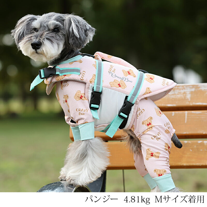 クマプリントライフジャケット S-M/M-L/L-XL/XL-XXL CRAZYBOO -クレイジーブー- 犬服 ドッグウェア トイプードル チワワ ポメラニアン CB23SS cb231022-1