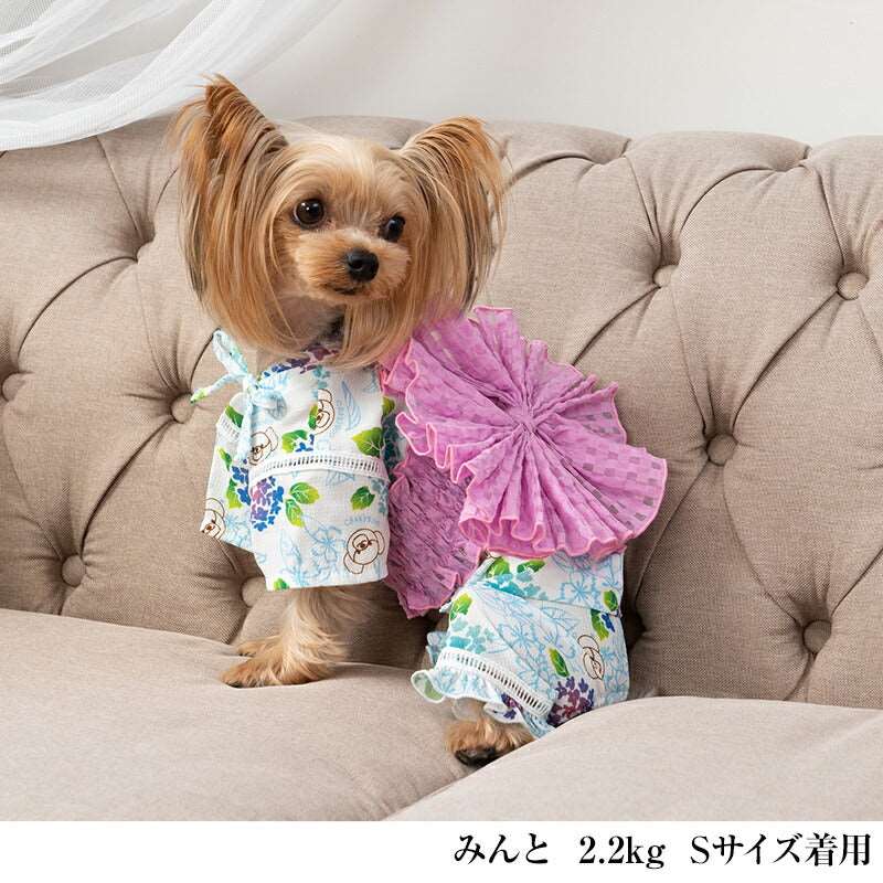 あじさい柄甚平 XS/S/M/L/XL/XXL CRAZYBOO -クレイジーブー- 犬
