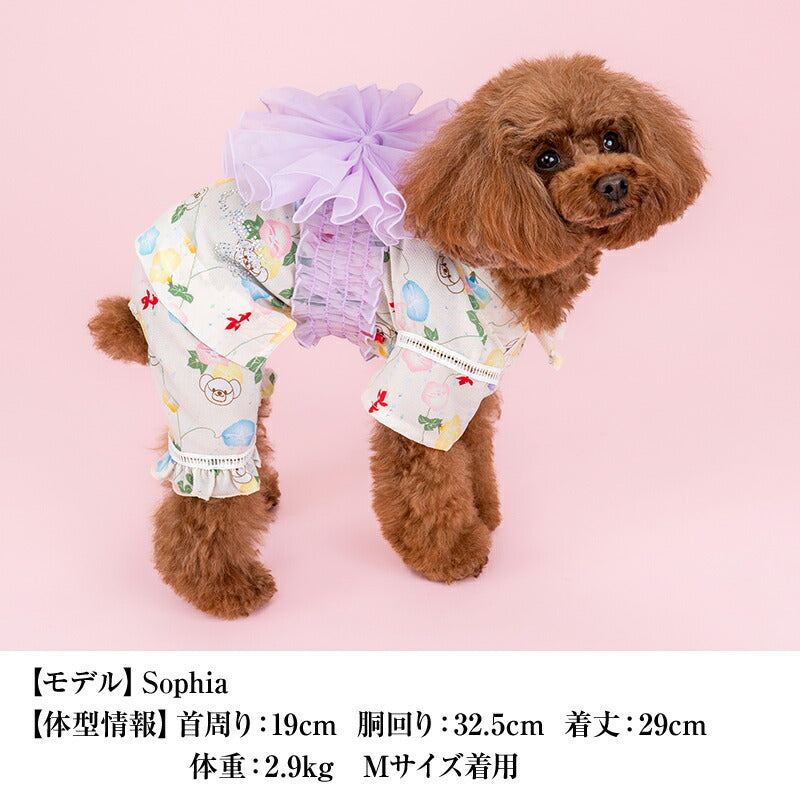 アサガオ柄甚平 XS/S/M/L/XL/XXL CRAZYBOO -クレイジーブー- 犬服 ドッグウェア CB25SS cb251118