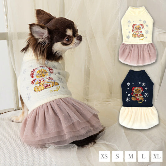 キラキラくまさんワンピ XS/S/M/L/XL CRAZYBOO -クレイジーブー- 犬服 ドッグウェア CB25AW cb251134