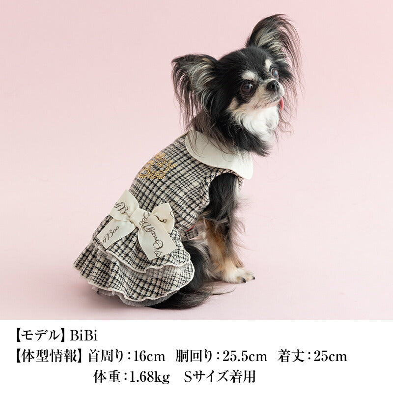 腰リボンチェックワンピ XS/S/M/L/XL CRAZYBOO -クレイジーブー- 犬服 ドッグウェア CB25AW cb251158