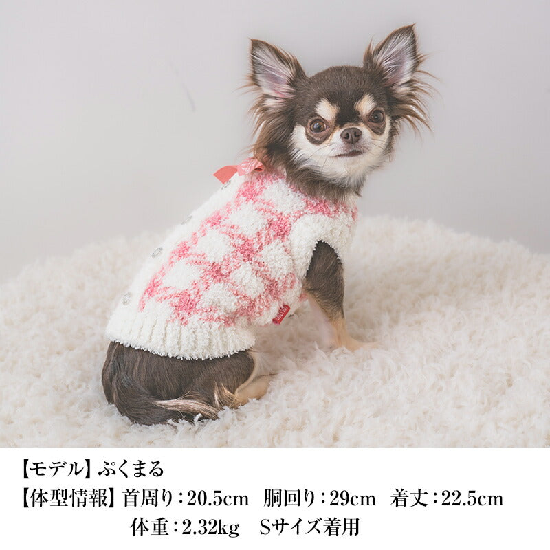 マシュマロチェックニット XS/S/M/L/XL/XXL/DXS/DS/DM CRAZYBOO -クレイジーブー- 犬服 ドッグウェア CB25AW cb251160