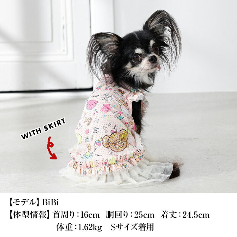袖フリルメッシュタンク XS/S/M/L/XL/XXL/DXS/DS/DM CRAZYBOO -クレイジーブー- 犬服 ドッグウェア CB26SS cb261161