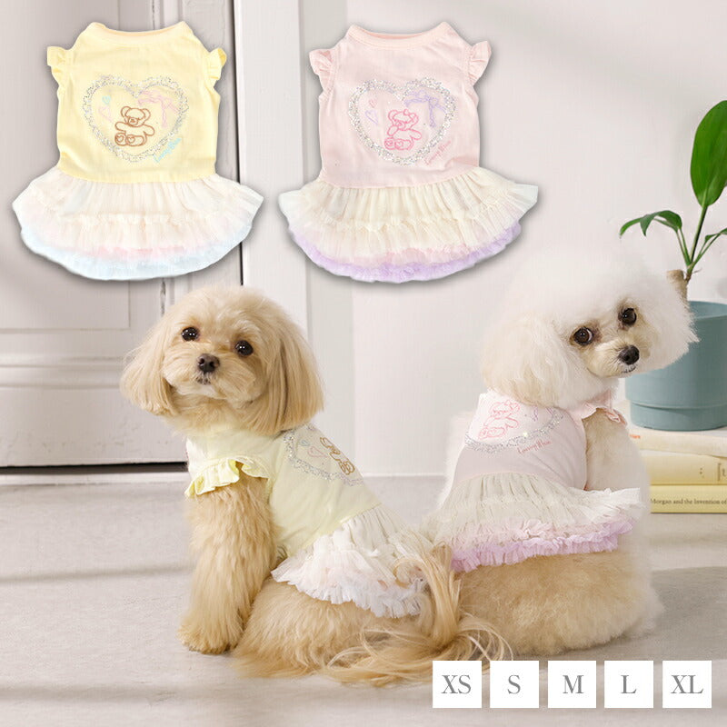 ベア刺しゅうワンピ XS/S/M/L/XL CRAZYBOO -クレイジーブー- 犬服 ドッグウェア CB26SS cb261178