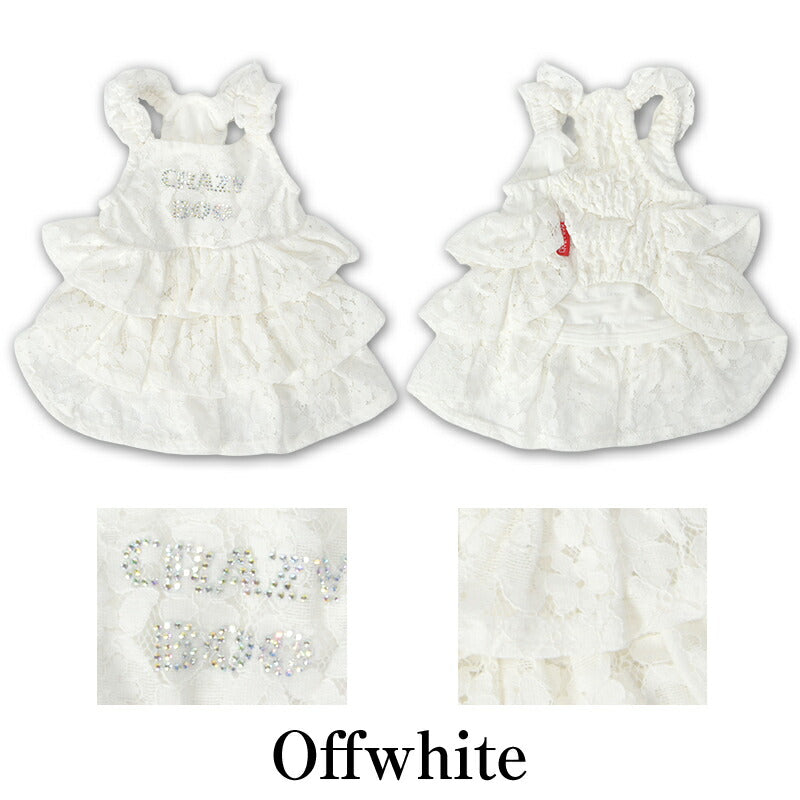 肩フリルレーシーワンピ XS/S/M/L/XL CRAZYBOO -クレイジーブー- 犬服 ドッグウェア CB26SS cb261191