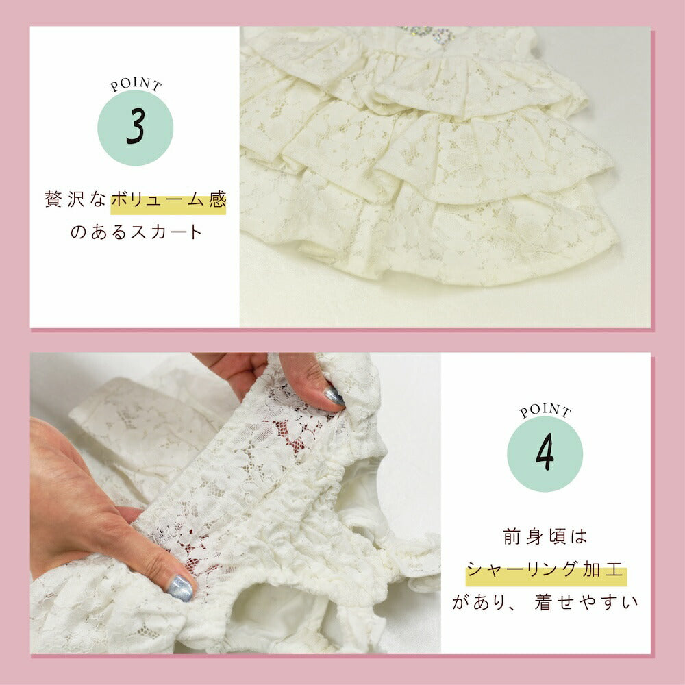 肩フリルレーシーワンピ XS/S/M/L/XL CRAZYBOO -クレイジーブー- 犬服 ドッグウェア CB26SS cb261191